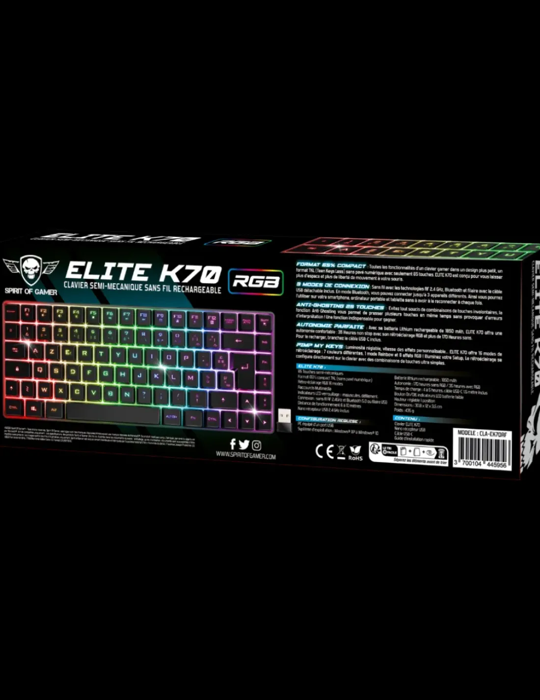 Spirit of Gamer Elite-K70 Wireless